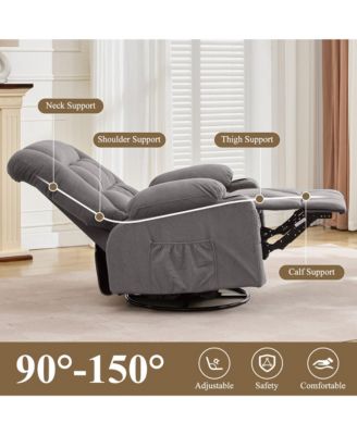 Massage Rocker Recliner Chair with 4-Point 3D Kneading Massage and Heat for Elderly