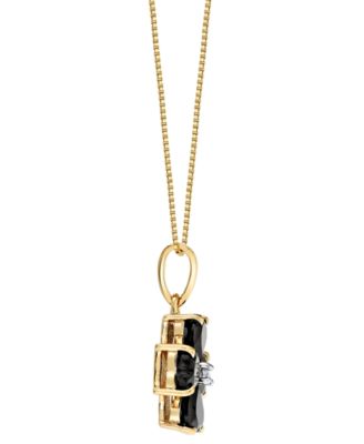 Onyx (1-3/4 ct. t.w.) & Diamond Accent Pendant Necklace in 10k Yellow Gold
