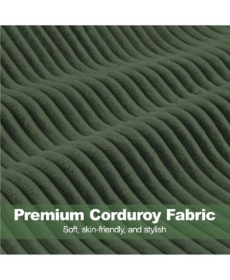 1 Pc Corduroy Upholstered, Engineered Wood Frame U-Shaped Backrest, Pocket Coil Seat Barrel Accent Chair