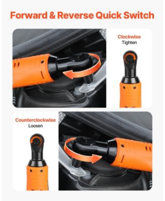 Cordless Ratchet Wrench Set, 3/8" Drive, 240 RPM, 33 ft-lbs Torque, 2 x 2.0Ah Batteries, Charger, Sockets, Adapter, Extension