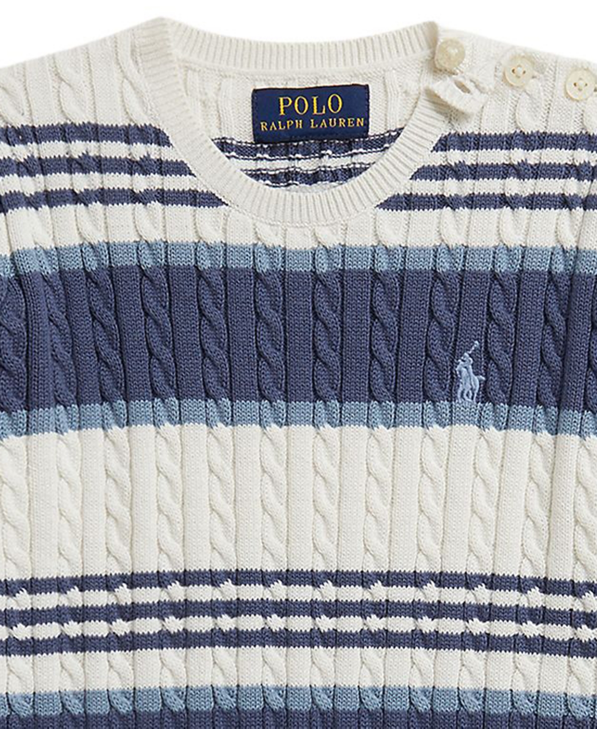Polo Ralph Lauren Girls' 2T-6X Striped Cable Sweater and Skirt, 2-Piece Set