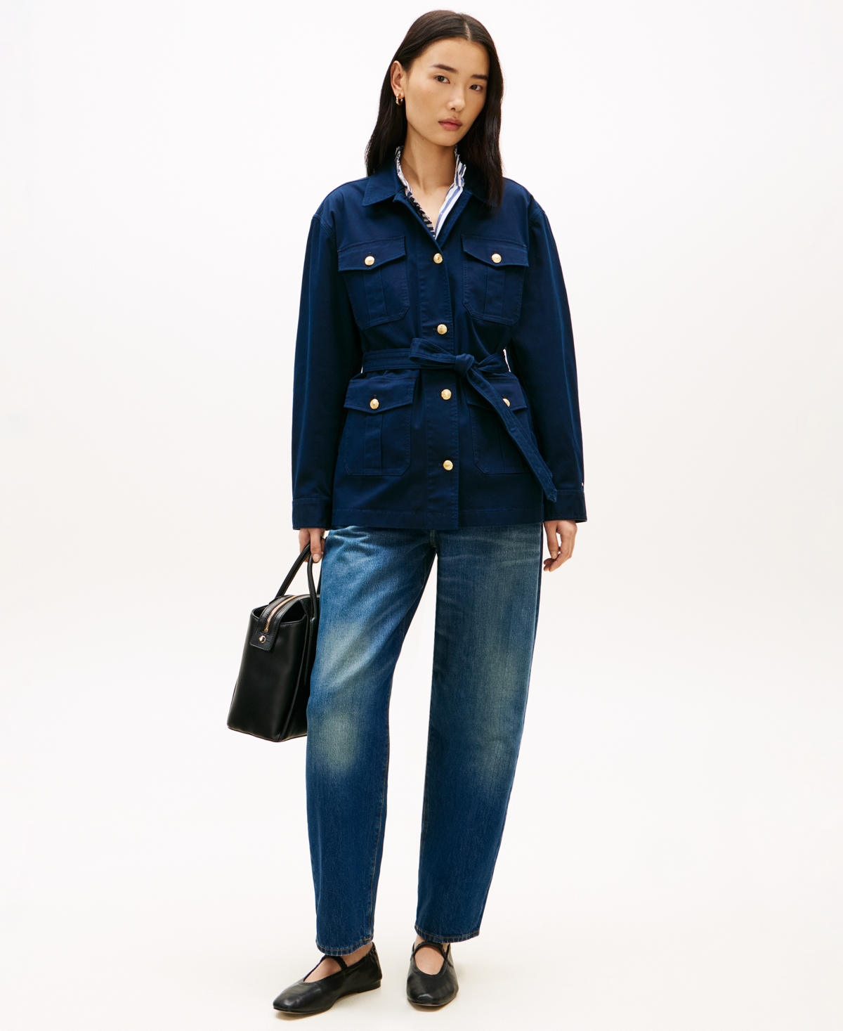 Tommy Hilfiger Women's Collared Front-Button Field Jacket