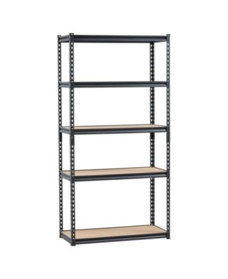 5-Tier Storage Shelves, 2000-Lb Capacity, 16"D x 36"W x 71.4"H, Adjustable Metal Utility Rack, Black