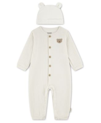 Baby Boys 'and Baby Girls' Crewneck Coverall and Beanie, 2-Piece Set