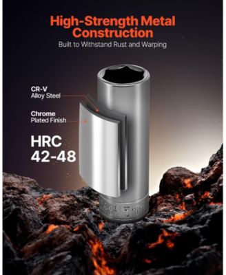 76-Piece 3/8" Drive Socket & Ratchet Set, SAE & Metric, Deep & Shallow, Accessories, Storage Case, CR-V Alloy Steel