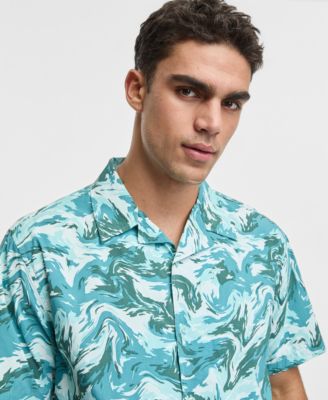 Men's Liquid Camo Camp Swim Shirt, Macy's Exclusive