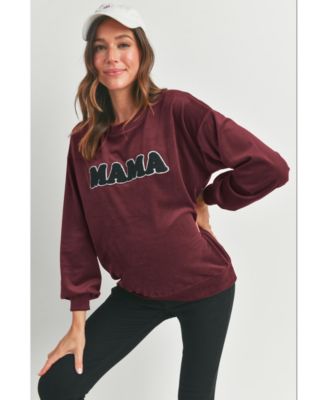 Women's Velvet Mama Crewneck Maternity Sweatshirt