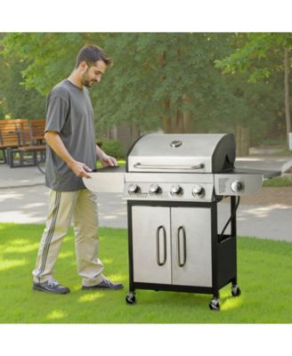 4-Burner Propane Gas Grill with Side Burner