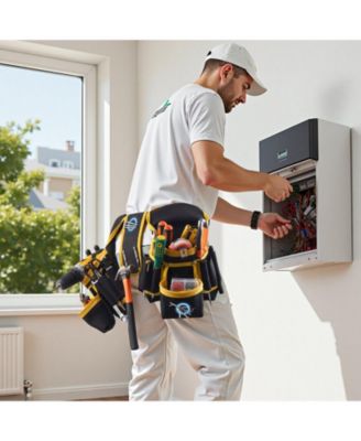 Magnetic Tool Belt Pouch, 28 Pockets Heavy-Duty Utility Tool Belt, Detachable Work Bag, Adjustable Waist 31–48 in