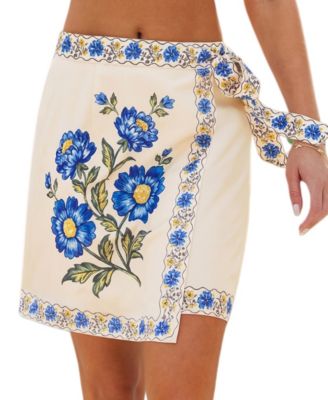 Women's Turquoise Tides Floral Mini Skirt