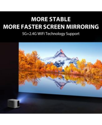 1080P Projector 4K Support, 5G WiFi Bluetooth, Outdoor With Full-Sealed Engine/PPT/Zoom