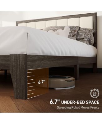 Queen Bed Frame with Headboard, Platform Bed Frame Charcoal