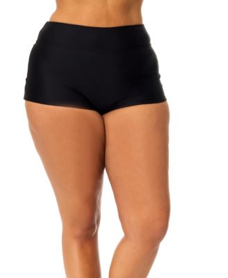Trendy Plus Size Pull-On Swim Boy Shorts