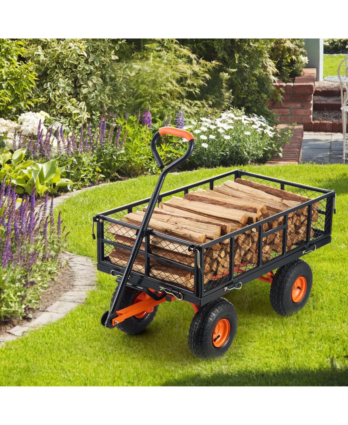Mecale Garden Dump Cart, Dual-Function Handle, lb Load Capacity