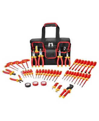 50-Piece Insulated Screwdriver Set, 1000V Electrician Tool Kit with Magnetic Tips, T-Handle Hex Wrench & Voltage Tester