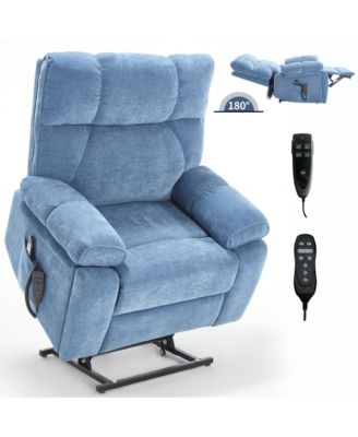 Heat Massage Dual Motor Infinite Position Up to 350 LBS Large Electric Power Lift Recliners with Hidden Cup Holders