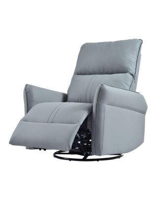 360 Swivel Recliner Chair, Manual Rocker Recliner with Extendable Footrest & Side Pockets