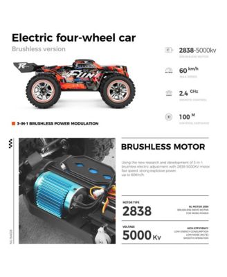 1:18 Scale 37 MPH High-Speed RC Truck with 4WD Brushless Motor, Alloy Frame & Oil Shock for Off-Road