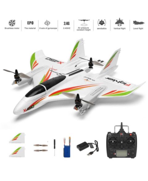 Детская игрушка Bruce & Shark X450 Vtol 3D/6G Modes RC Plane, цвет: Белый