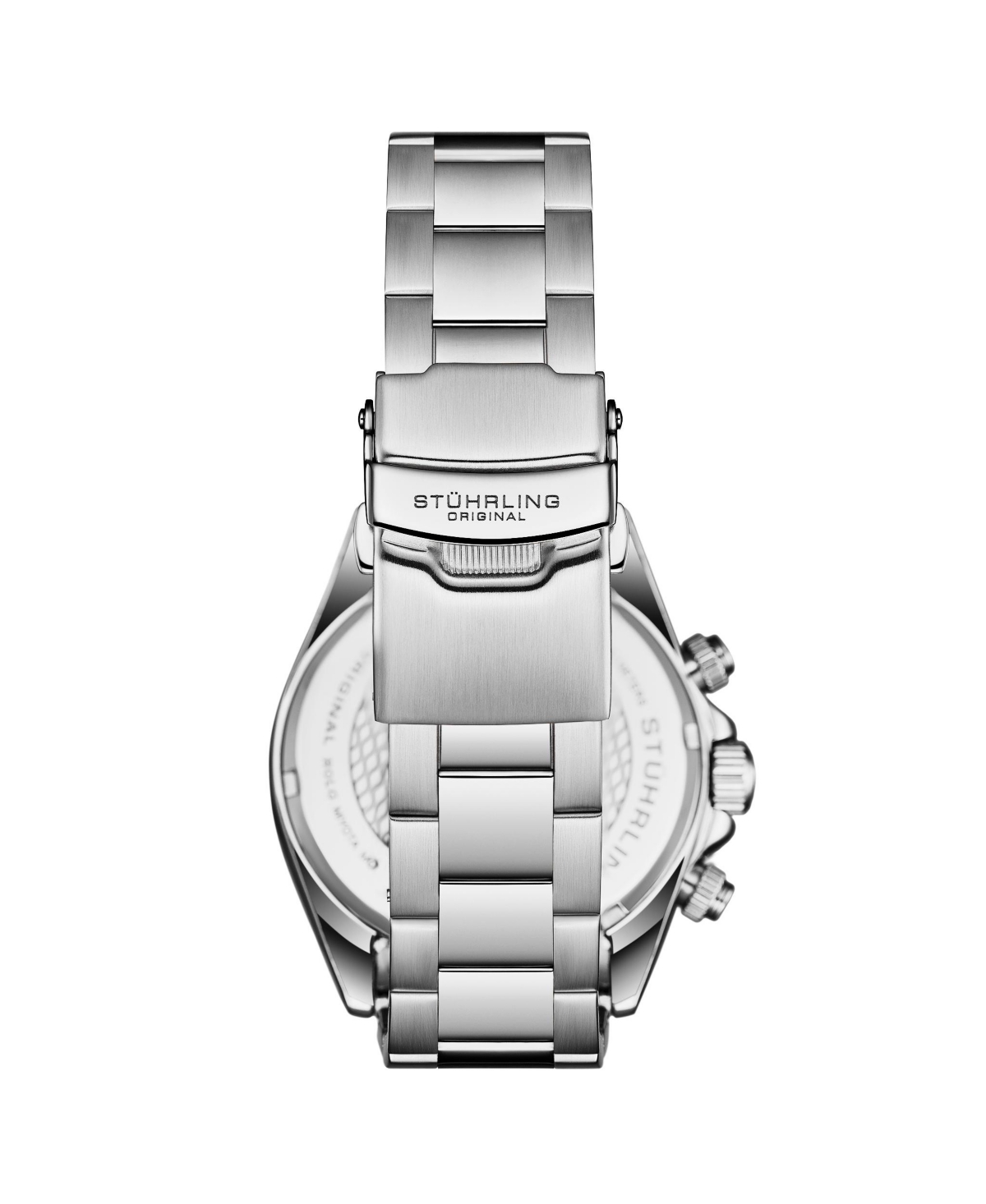 Stuhrling Chronomark 4066 Men's Quartz Chronograph Watch with Screw-Down Crown, Textured Dial & Stainless Steel Bracelet