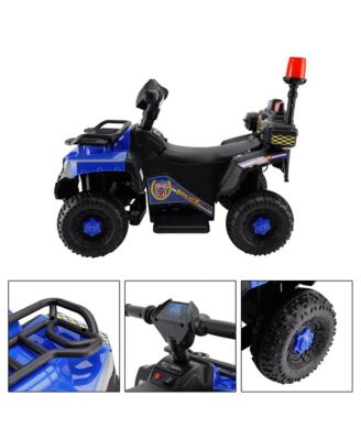 6V Kids Police Ride-On ATV, Electric Toy with 4 Wheels, Light, Sound & Foot Pedal Drive