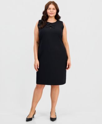 Plus Size Sleeveless Bow-Detail Dress