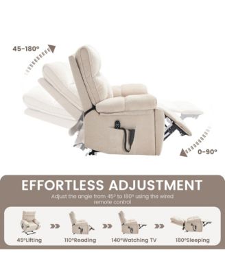 Heat Massage Dual Motor Infinite Position Up to 350 LBS Large Electric Power Lift Recliners with Hidden Cup Holders