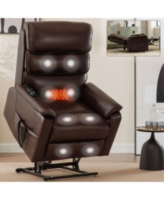 Dual Motor Power Lift Recliner Chair with Power-Remote Heat Massage and Heavy Duty Motion Mechanism