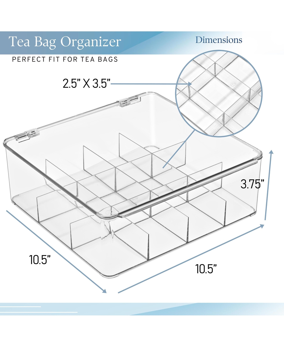 Sorbus 12 Compartments Tea Bag Organizer - Stores Tea Bags, Drink Packets, Condiments, and More