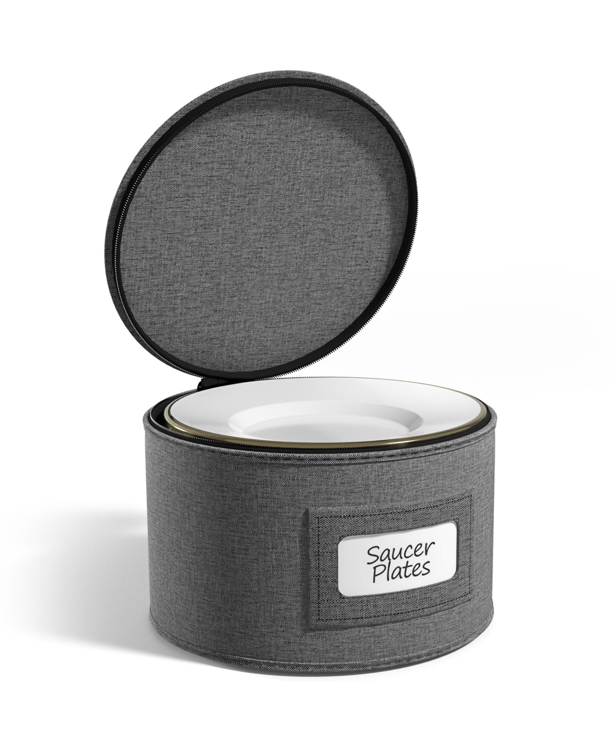 Sorbus China Storage Containers – Dinnerware Organizer for Dessert Plates with Lid (Holds Service for 12) with Felt Protectors – 7.25 x