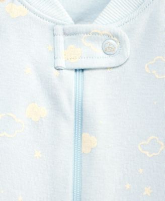 Baby Boys' Cloud-Print 2-Way Zip Coveralls