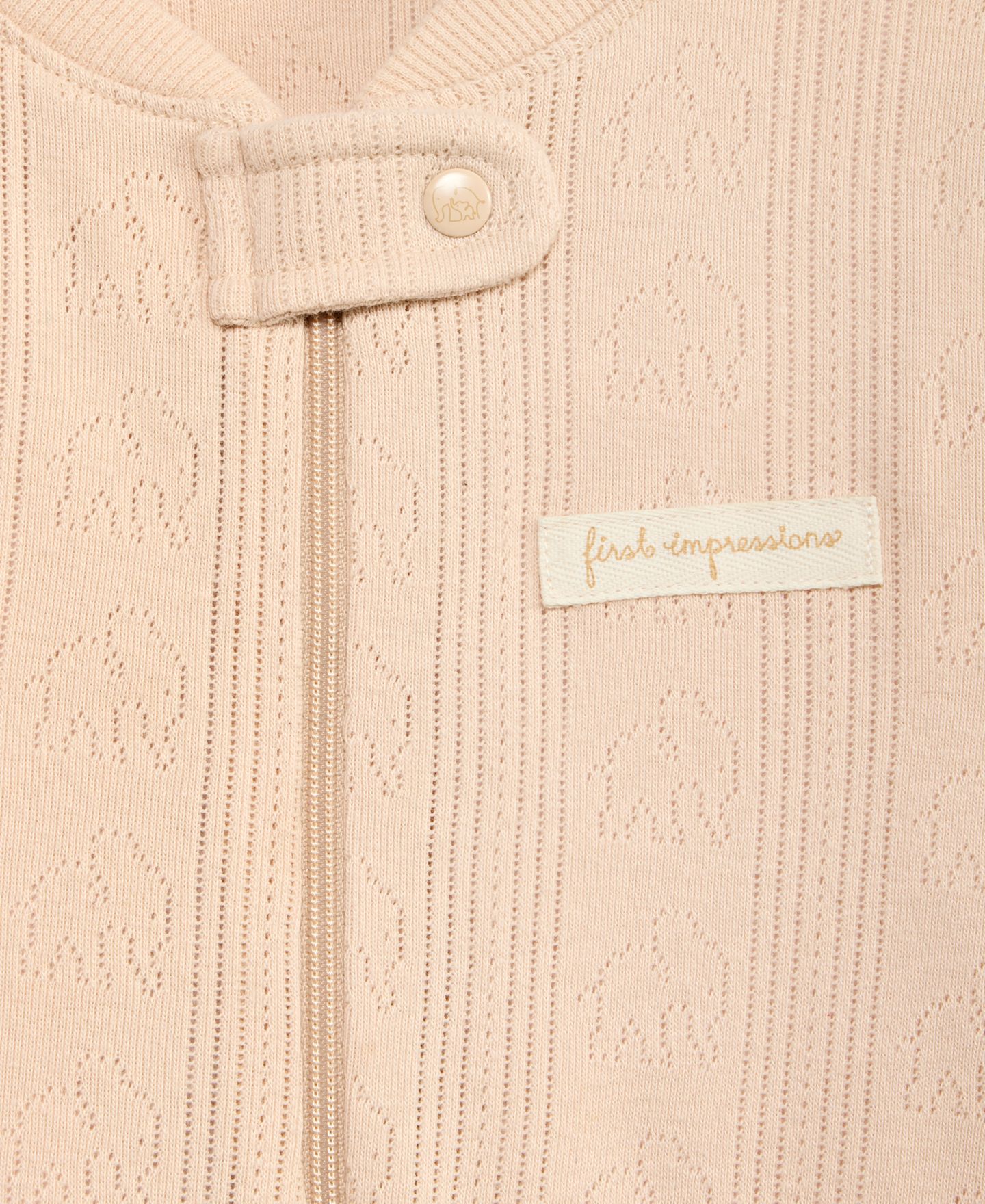 Комбинезон First Impressions Pointelle Cotton 2-Way Zip Coveralls для мальчиков-малышей, цвет: Какао сливочный — фото 4