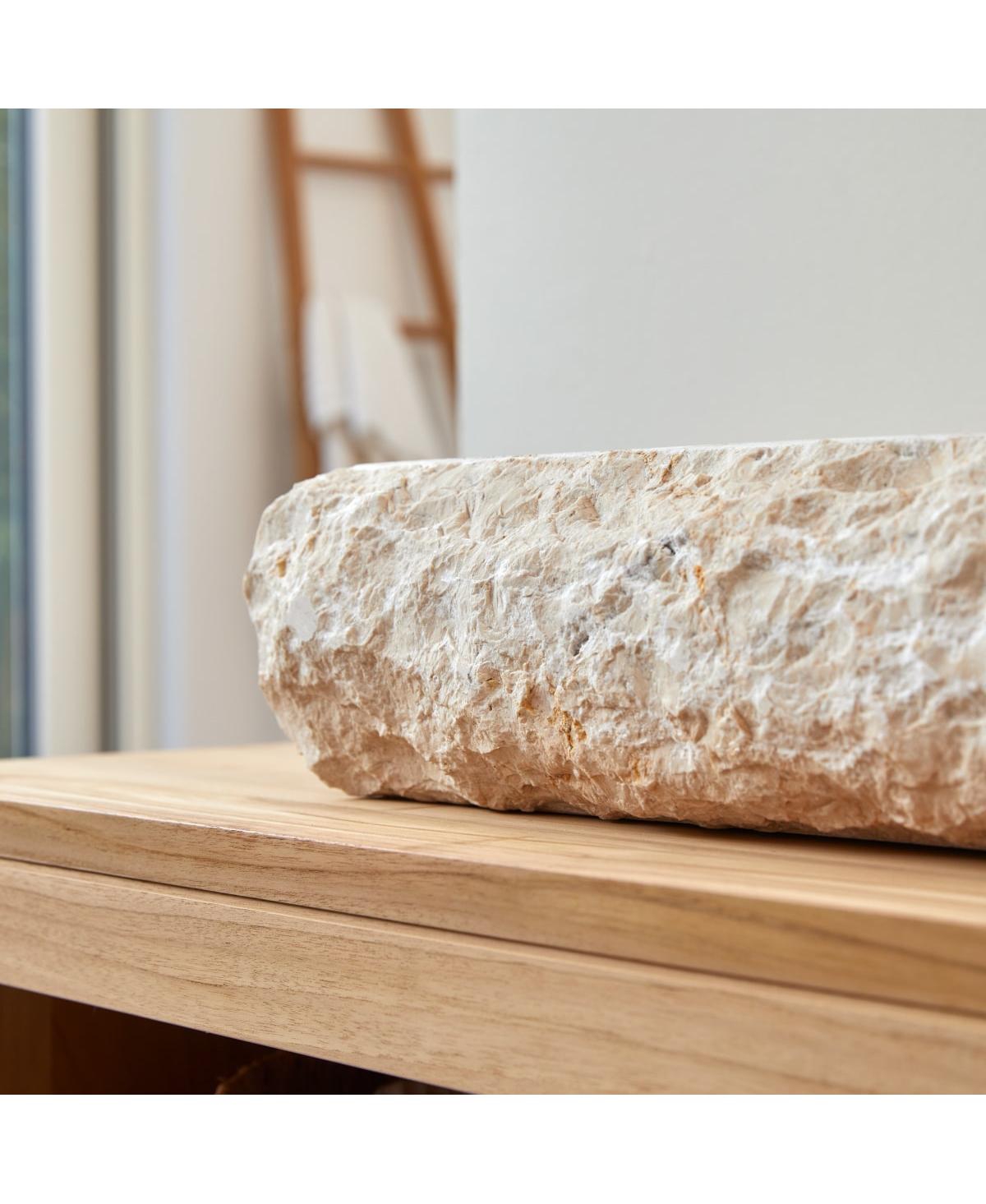 Tikamoon Genuine Marble Washbasin Sin hand-carved Rustic Design Bathroom