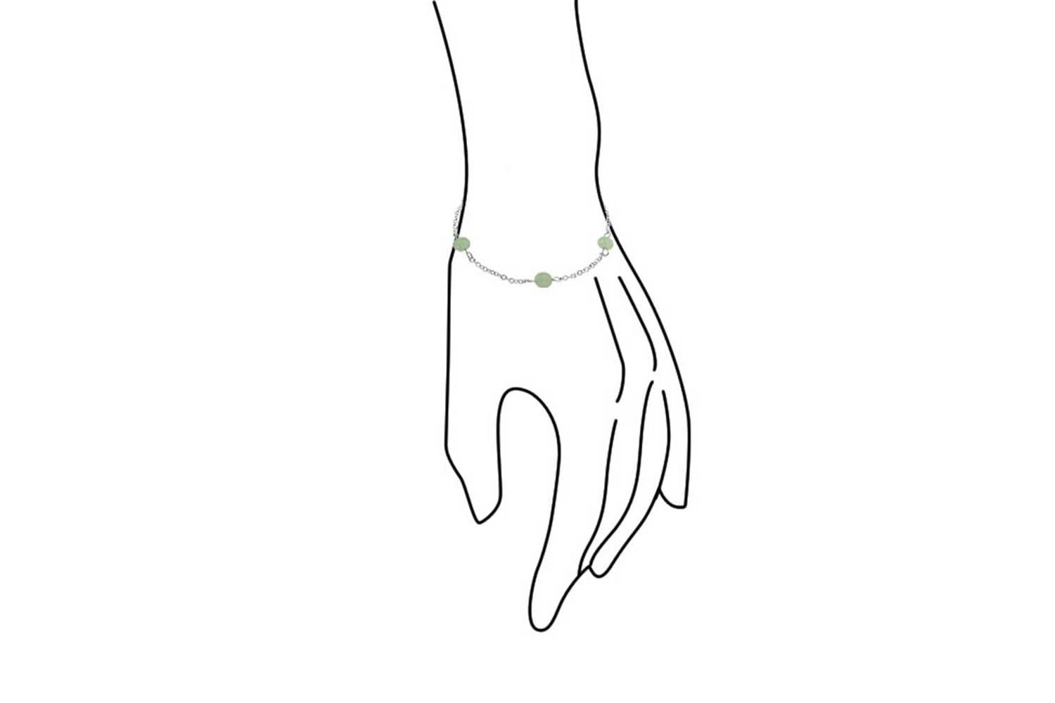 Delicate Jade Bead Ball Tin Cup Bracelet .925 Sterling Silver