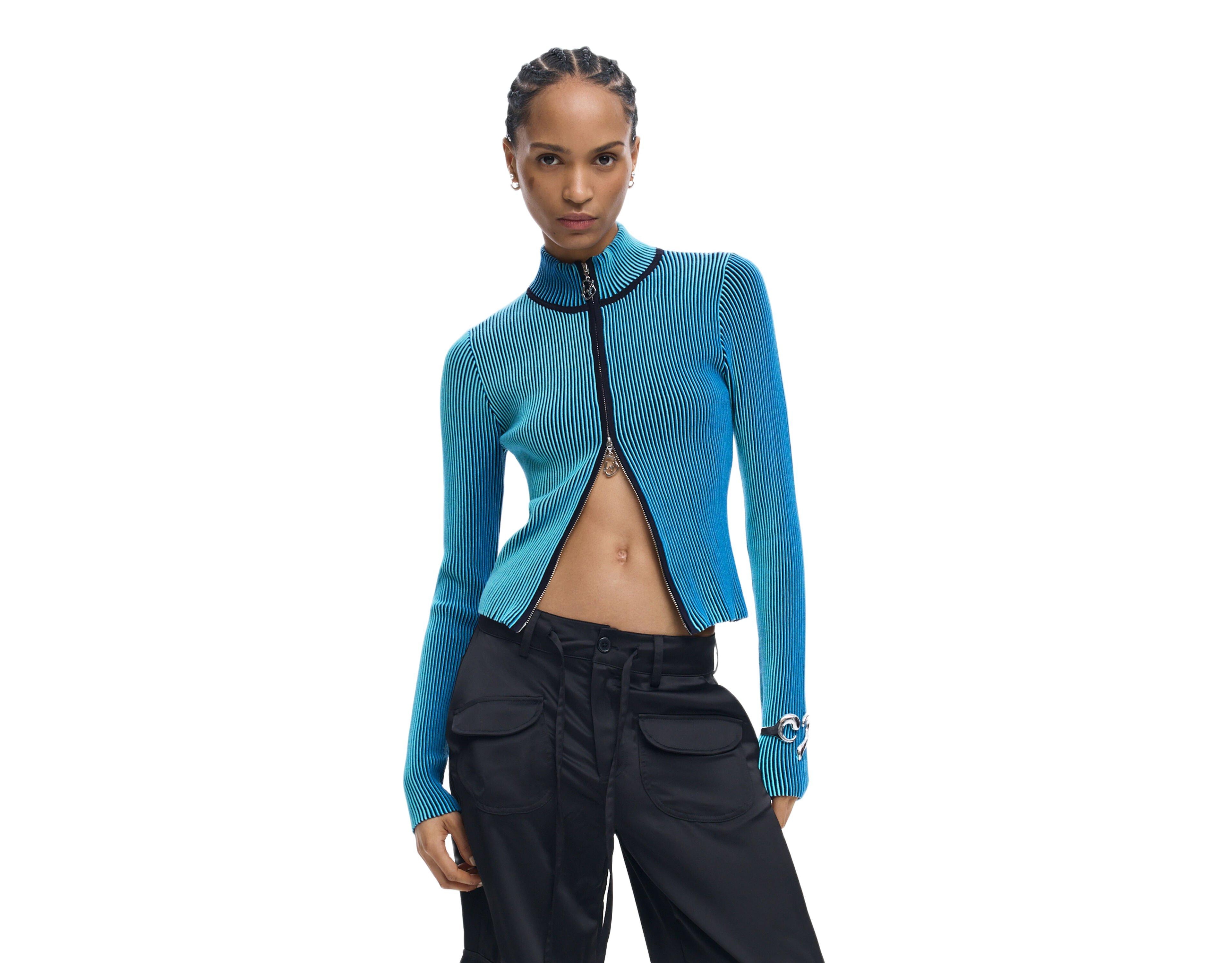 Desigual Women's High Neck Zipper Sweater