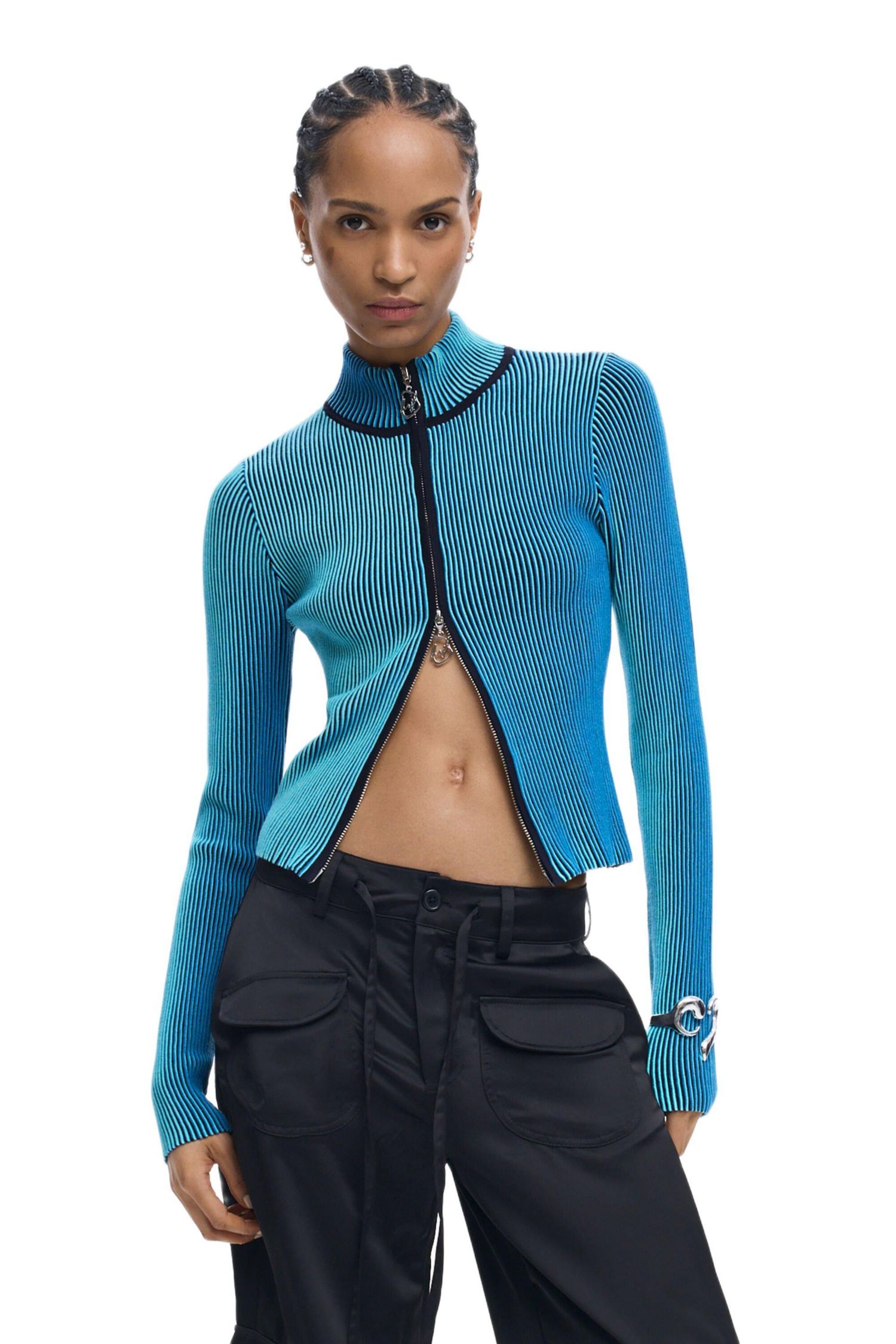 Women's High Neck Zipper Sweater
