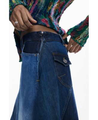 Women's Denim patch skirt