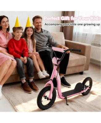 Adjustable Kick Scooter with Inflatable Tires and Rear Brake