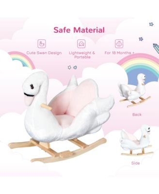 Baby Rocking Horse, Plush Animal Rocker w/ Realistic Sound, Pedals