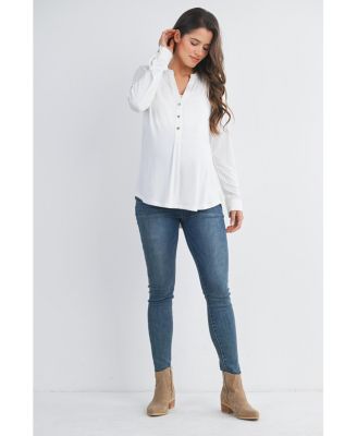 Maternity Henley V Neck Nursing Top