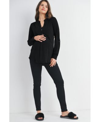 Maternity Henley V Neck Nursing Top