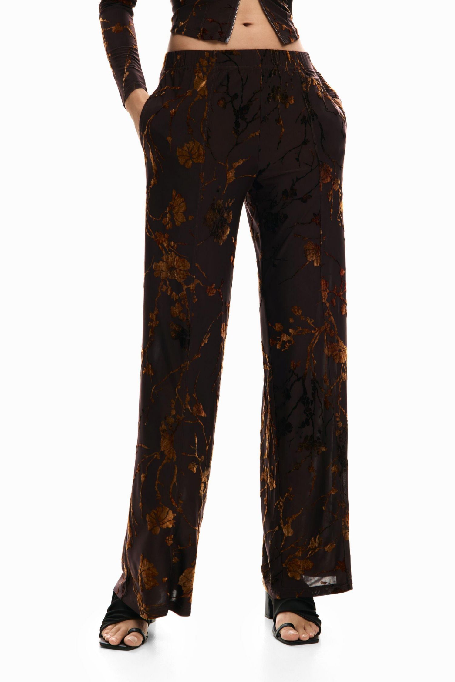 Women's Long flocked trousers