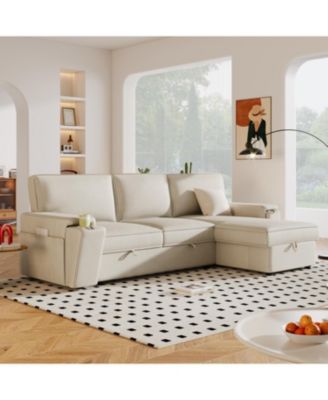 Sleeper Sectional with Storage & Cup Holders