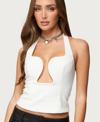 Women's Stassy Abstract Cutout Halter Top