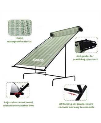 Racquet Sports Tennis Rebounder for Indoor & Outdoor w/Carry Bag, Green