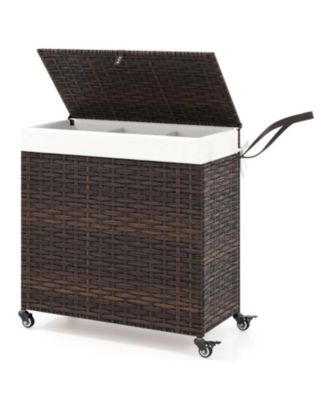 Laundry Hamper with Lid and Rolling Wheels
