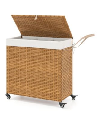 Laundry Hamper with Lid and Rolling Wheels