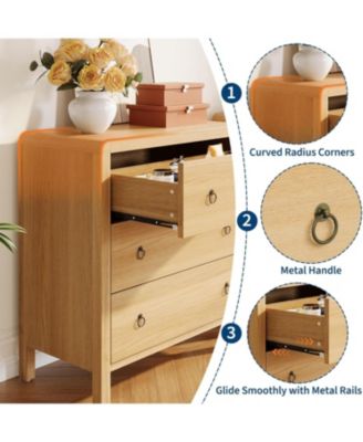 3-Drawer Modern Bedroom Dresser Chest Closet Storage Cabinet Organizer for Bedroom, Living Room, Hallway, Office