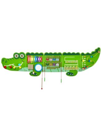 Crocodile Activity Wall with 9 Montessori Sensory Toys for Kids