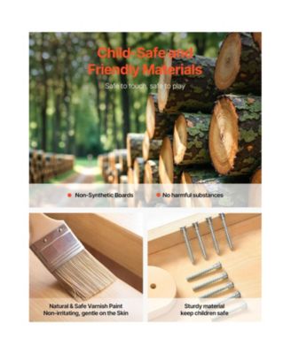 Indoor Playground Jungle Gym, 8-in-1 Wooden Indoor Playground Playset